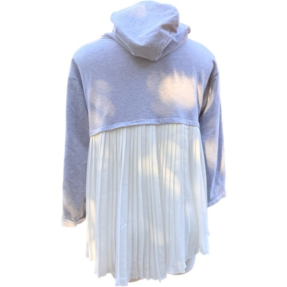 Mixed Media Art to Wear Hoodie Pleated Back